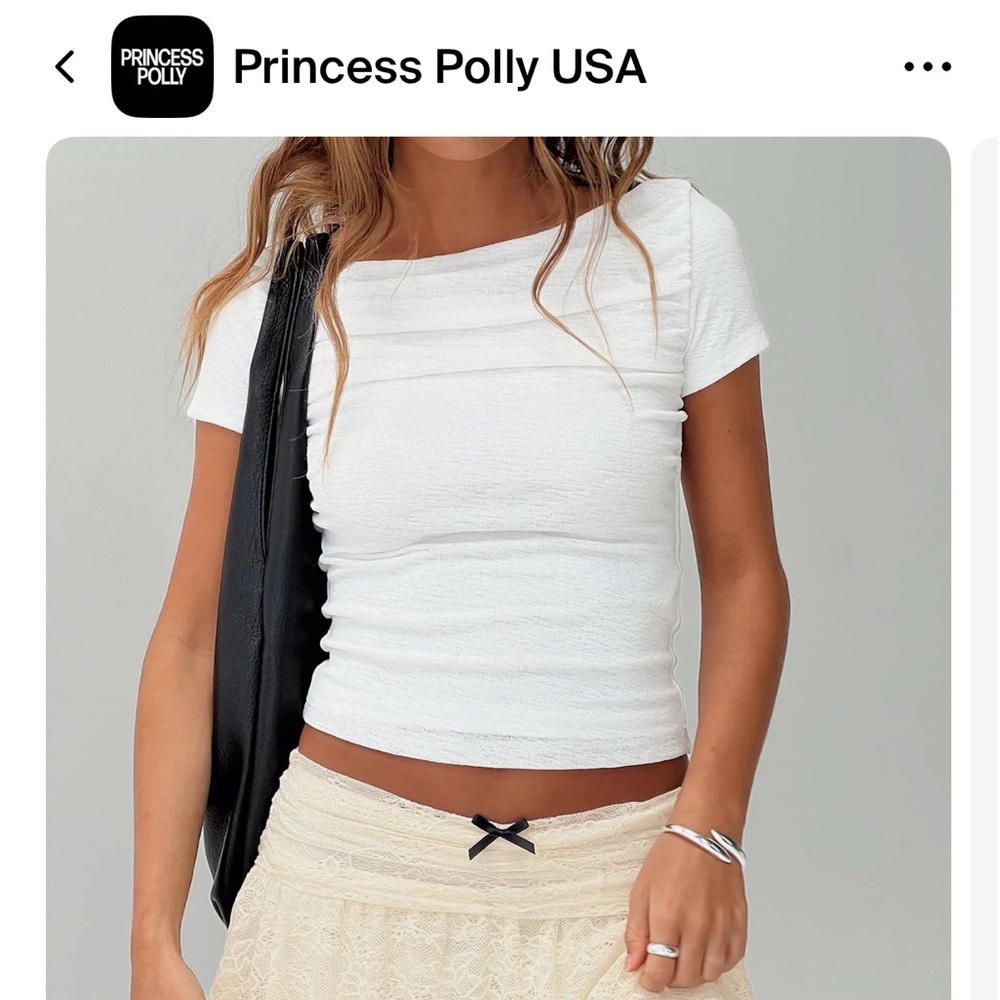 Princess Polly white boat neck top